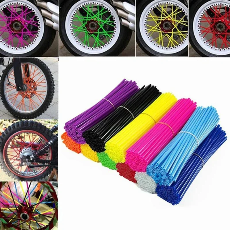 For Honda Crf2 Crf250/450r/Xcr125/250r KTM85 125 250 450 500 Motorcycle Wheel Rim Spoke Skins Covers Wrap Decor Protector Kit