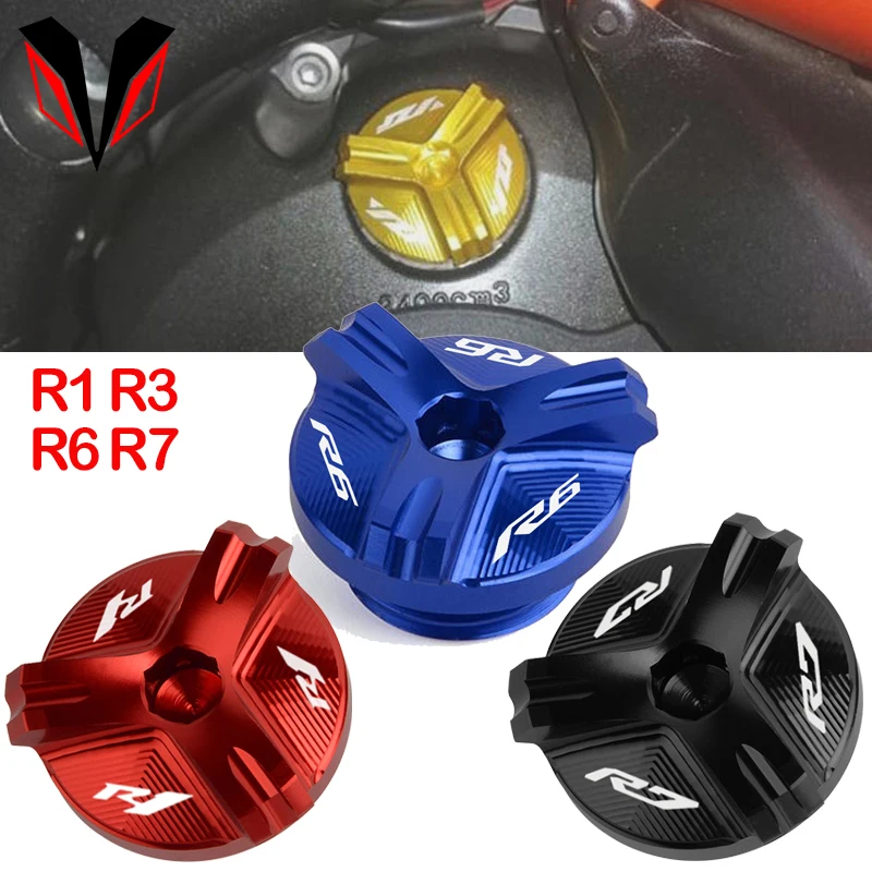 For YAMAHA R6 YZF R7 2021 2022 YZF-R1 1998-2020 YZF-R3 YZF-R6 R6S 2006-2021 Motorcycle CNC Engine Oil Filler Cap Plug Screw