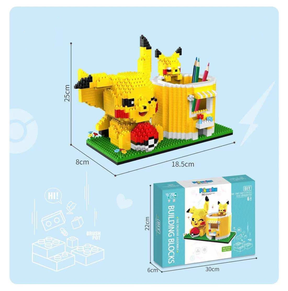 Fun Cartoon Anime Pen Holder Building Blocks Creative Toys Children’s Educational Puzzles Desktop Ornaments Storage