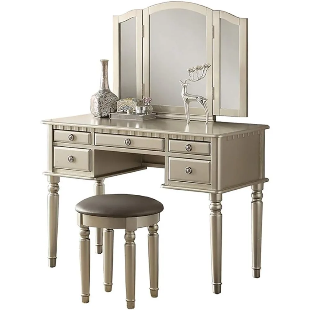 Furniture for Bedroom F4079 St. Croix Collection Vanity Set With Stool Makeup Products Dressing Table Toiletries Home