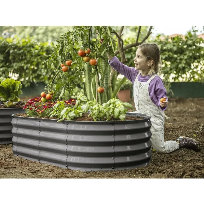 Galvanized Raised Garden Beds Outdoor // 4×2×1 ft (2-Pack) Planter Raised Beds for Gardening, Vegetables, Flowers // Large Metal