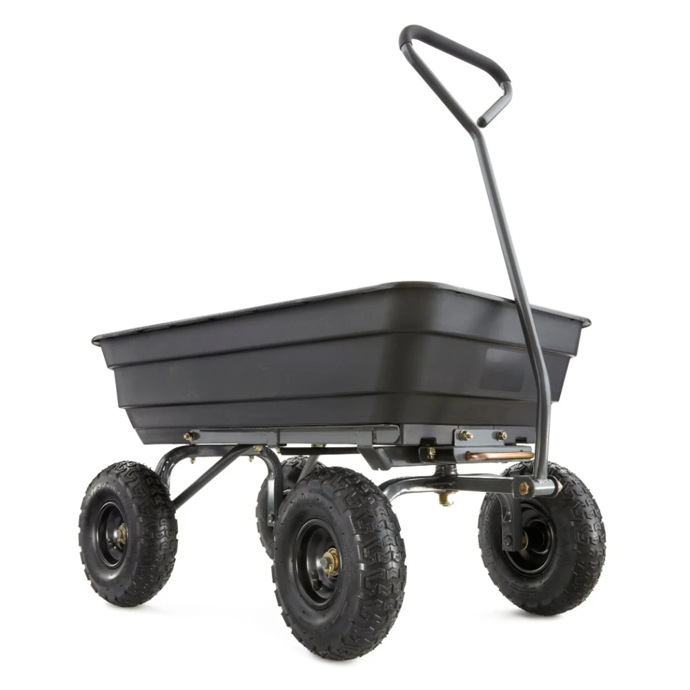 Garden Carts Free Shipping Push Cart Dolly Garden Dump Cart With 10 Inches Tires Trolley Supplies Home