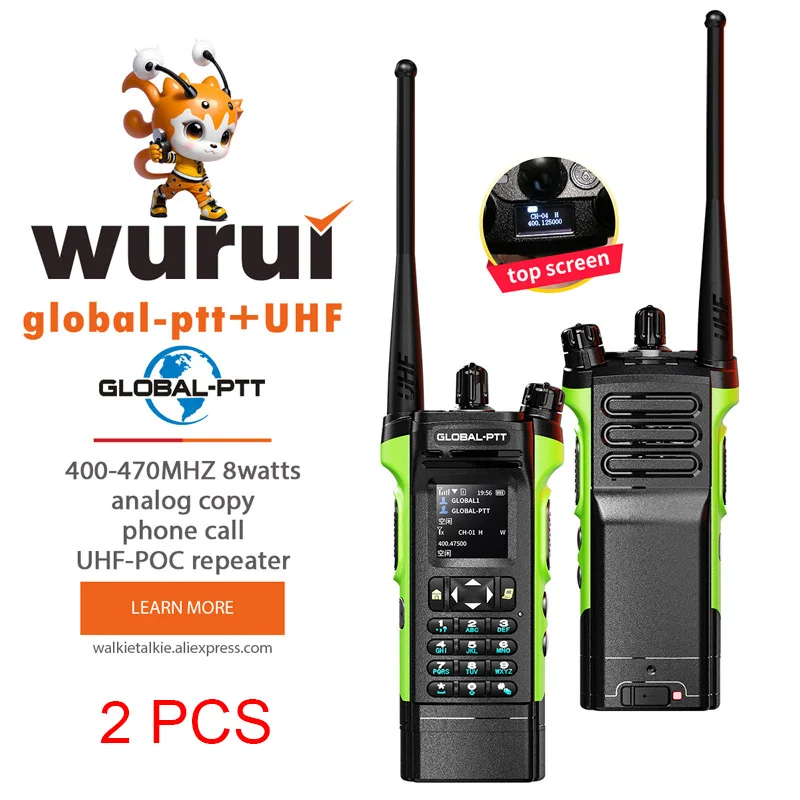 Global-ptt 6500 profesional walkie talkie 4G POC+UHF Two-way radiocommutator large long range phones telecommunications police