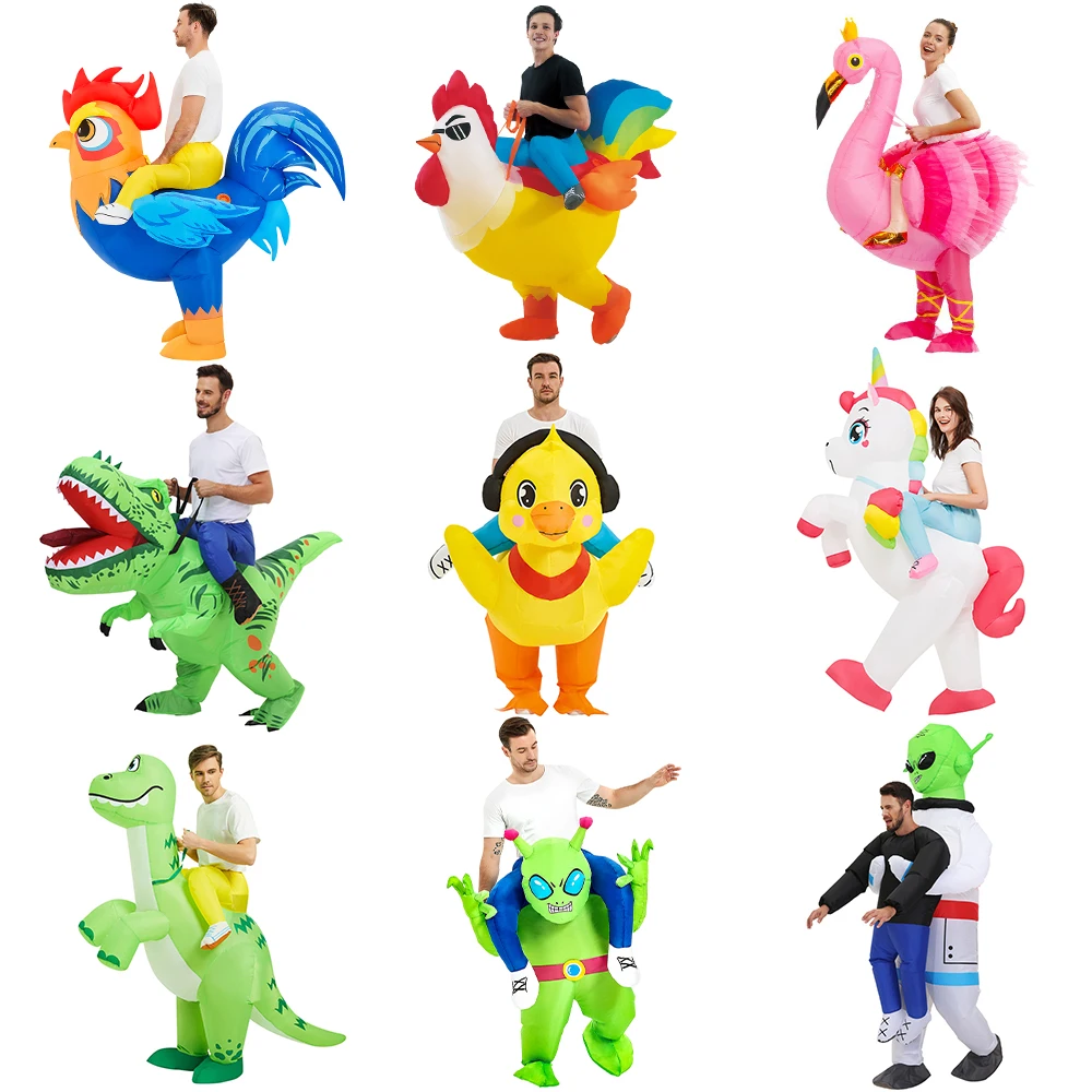 HOT Anime Dinosaur Inflatable Costume Party Mascot Costumes Suit Disfraz Cosplay Halloween Costumes For Adult Kids Dress