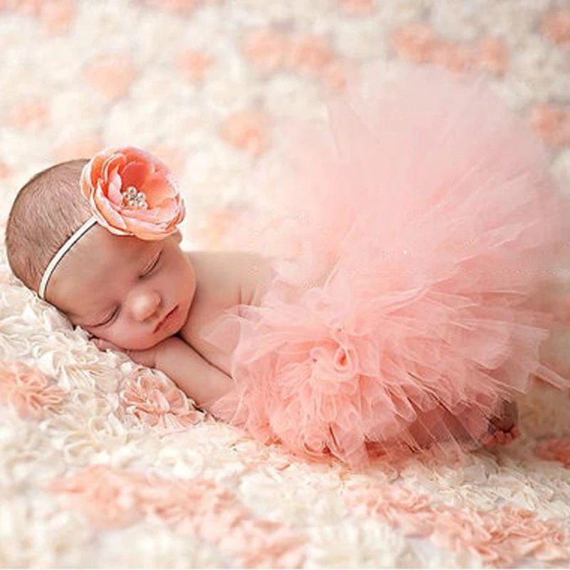 Headband Baby Beautiful Photography Props Baby Skirt Newborn Photography Props Infant Costume Outfit Princess Baby Tutu Skirt