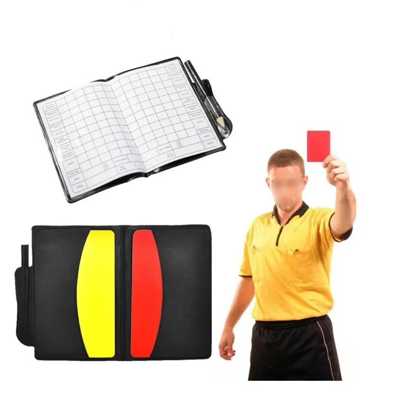 Hot Sale Football Soccer Referee Card Sets Warning Referee Red and Yellow Cards Wallet Score Sheets Notebook Judge Accessories