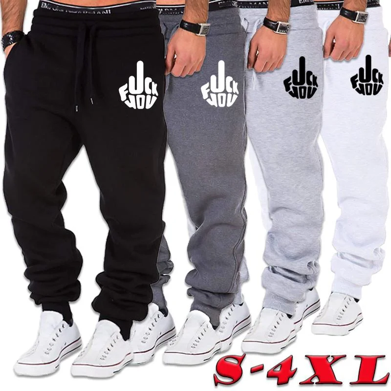 Hot Sale Printed Men Jogger Pants Bodybuilding Gyms Pants Casual Outdoor Sweatpants Running Pants 5 Colors