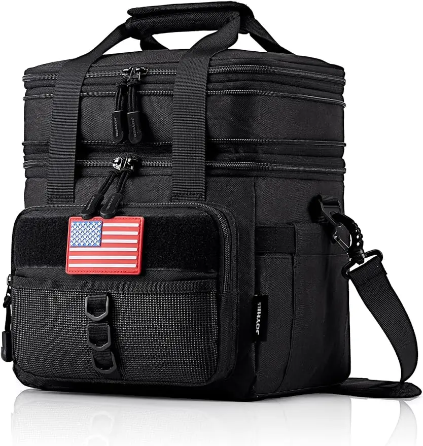 JOYHILL Tactical Lunch Box for Men, Double Deck Expandable Insulated Lunch Bag, Large Durable Thermal and Cooler Bag for Adult,