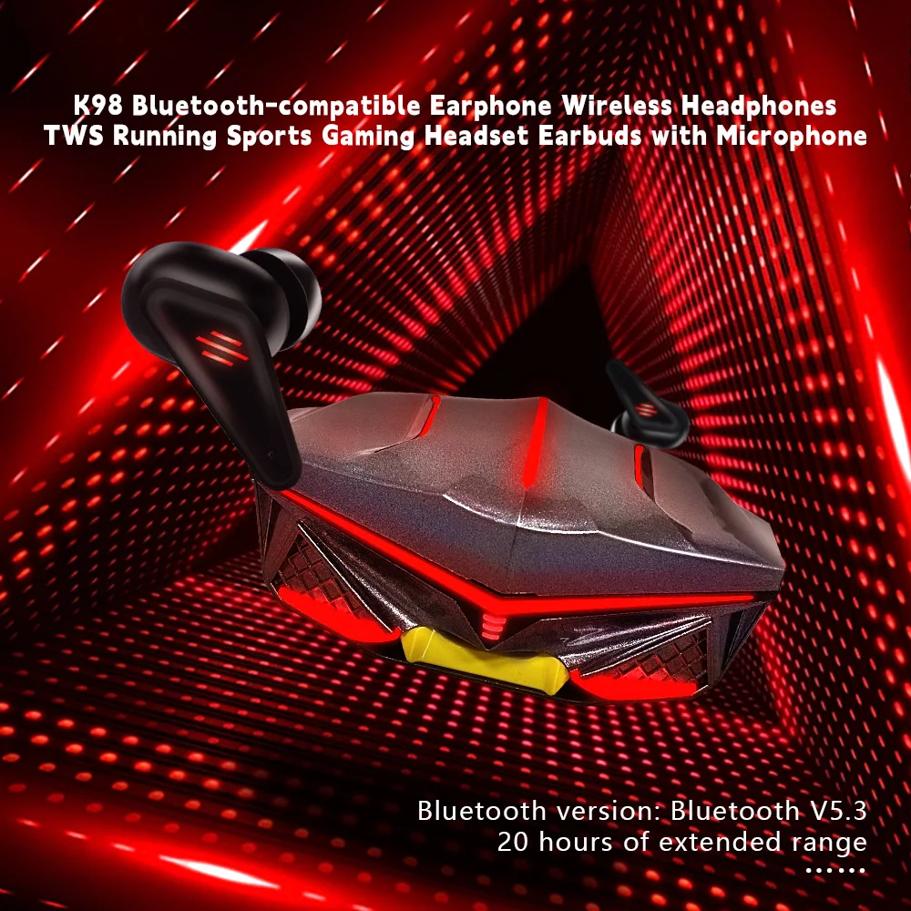 K98 Bluetooth earphones TWS5.3 esports games low latency Bluetooth earphones bestseller with long battery