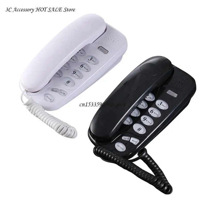 KXT-580 Big Button Corded Phone Telephones Landline Phone with Call Light Redial Support Wall Mount or Desk Phone