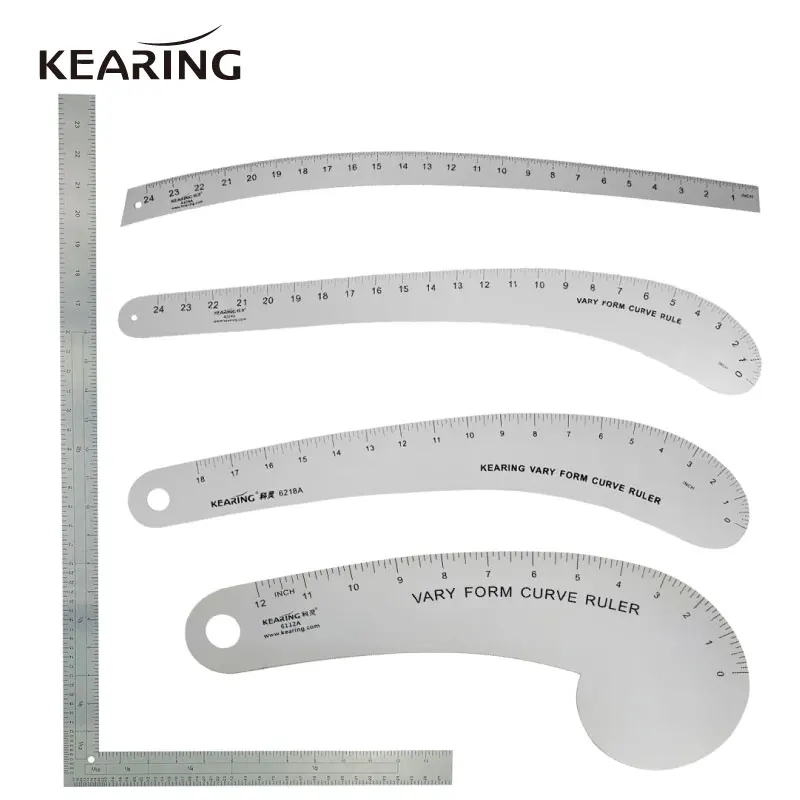 Kearing Vary Form Curve Ruler Fashion Design Sewing Pattern Aviation Aluminum Tailor Ruler Set Reglas De Patchwork School Supply