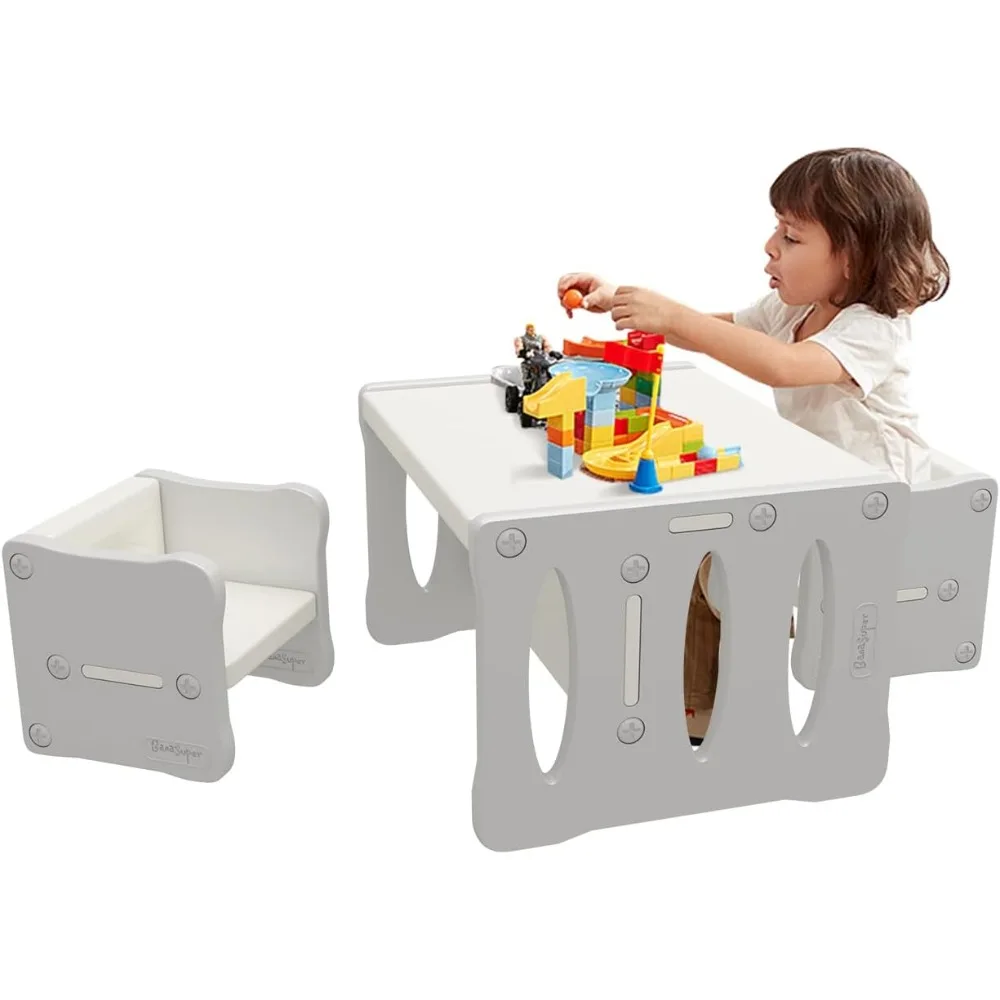 Kid’s Table and 2 Chairs Set Plastic Activity Table for Toddlers Children Desk Ideal for Arts & Crafts Snack Time Homeschooling