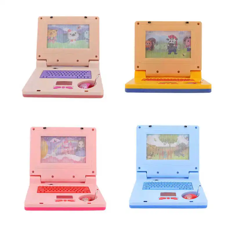 Kids Electronic Laptop Toy LED Simulation Computer Toy With Music And Light Early Educational Toy