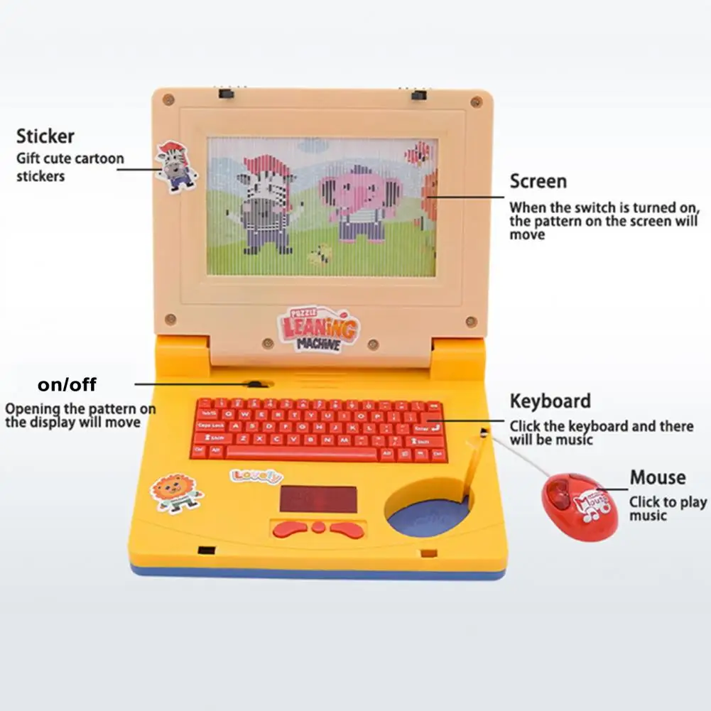 Kids Laptop Toy Learning Cimputer Toy Educational Computer Toy for Kids Spelling Logic Music Learning Tool with Themes Enhance