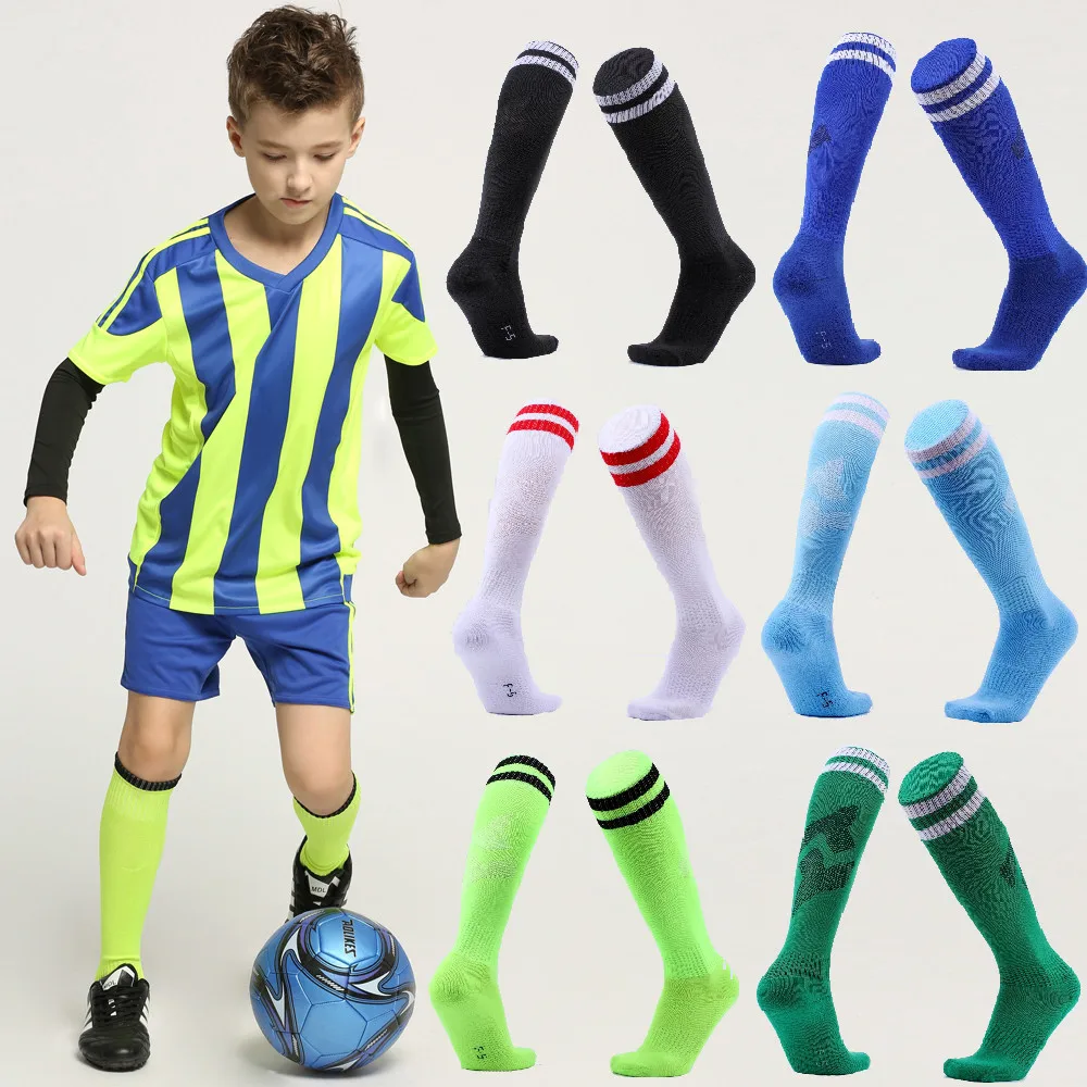 Kids Soccer Football Socks Stockings High Quality Long Tube Knee Cotton Legging Baseball Running Sport Boy Girl Children Socks