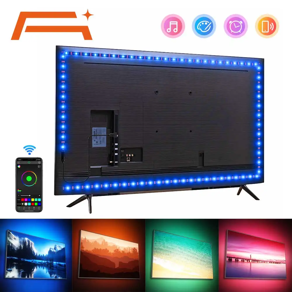 LED Strip Lights,Bluetooth APP Control 5050 RGB Led Lights,5V USB LED Strip Colorful Led Tape For TV Backlight Room Decoration