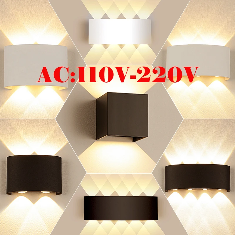 LED Wall Light AC110V-220V Outdoor Waterproof Home Decoration Up Down Wall Interior Lamp Living Room Bedroom Stairs Lighting