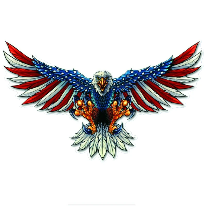 LYKX American Flag Bald Eagle Car Sticker Automobiles Motorcycles Accessories PVC Decals