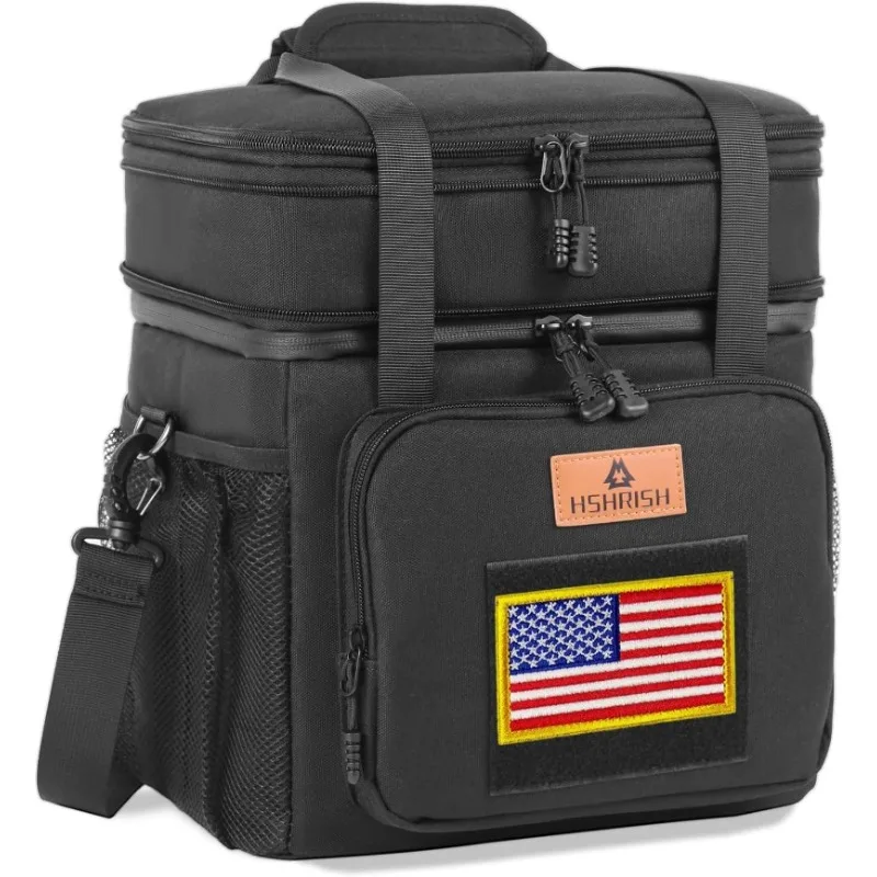 Large Tactical Lunch Box,Durable Insulated Lunch Bag with Shoulder Strap, Soft Cooler Bag for Men Work Outdoor Picnic Trips