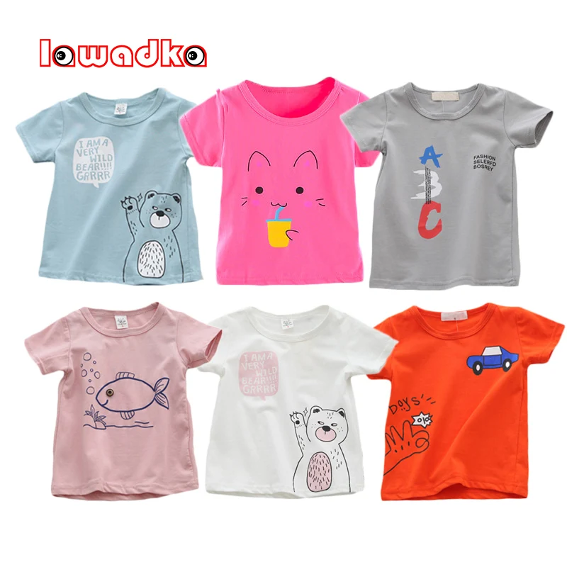 Lawadka Summer Baby Girls Boys T-shirts Cotton Short Sleeve Clothes Tops Casual Children’s Clothing Outfits Age for 6M-24M