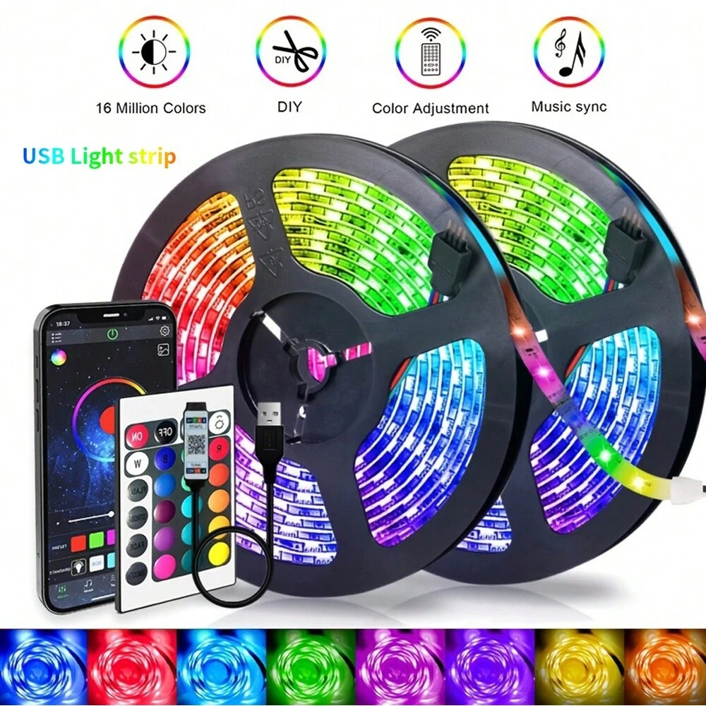 Led Strip Lights 5050 RGB Bluetooth 1-30M 5V USB Led Light TV AgainLight Room Decoration Led Lamp Tape Diode Flexible Ribbon