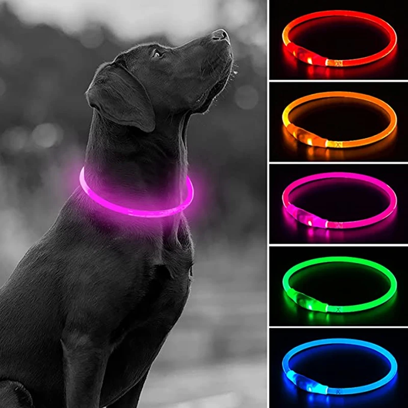 Led Usb Dog Collar Pet Dog Night Luminous Charge Collar Led Night Safety Flashing Glow Dog Loss Prevention Collar Pet Accessorie