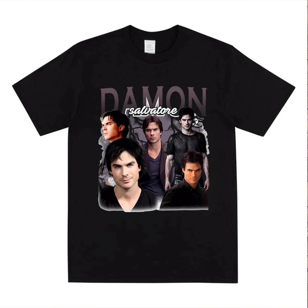 Limited Damon Salvatore Shirt 90s Tee Vampire Tshirt Vintage Bootleg Style T-Shirt Damon Salvatore Hoamge Tees TVD Top Fans Gift