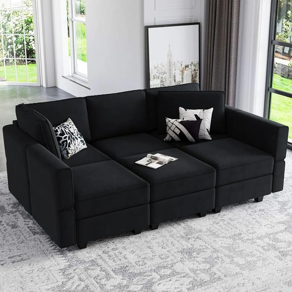 Living Room Sofa, Modular Velvet Sectional Sofa with Chain,Lounge Sectional Sleeping Sofa with Storage Sofa,Living Room Bed Sofa