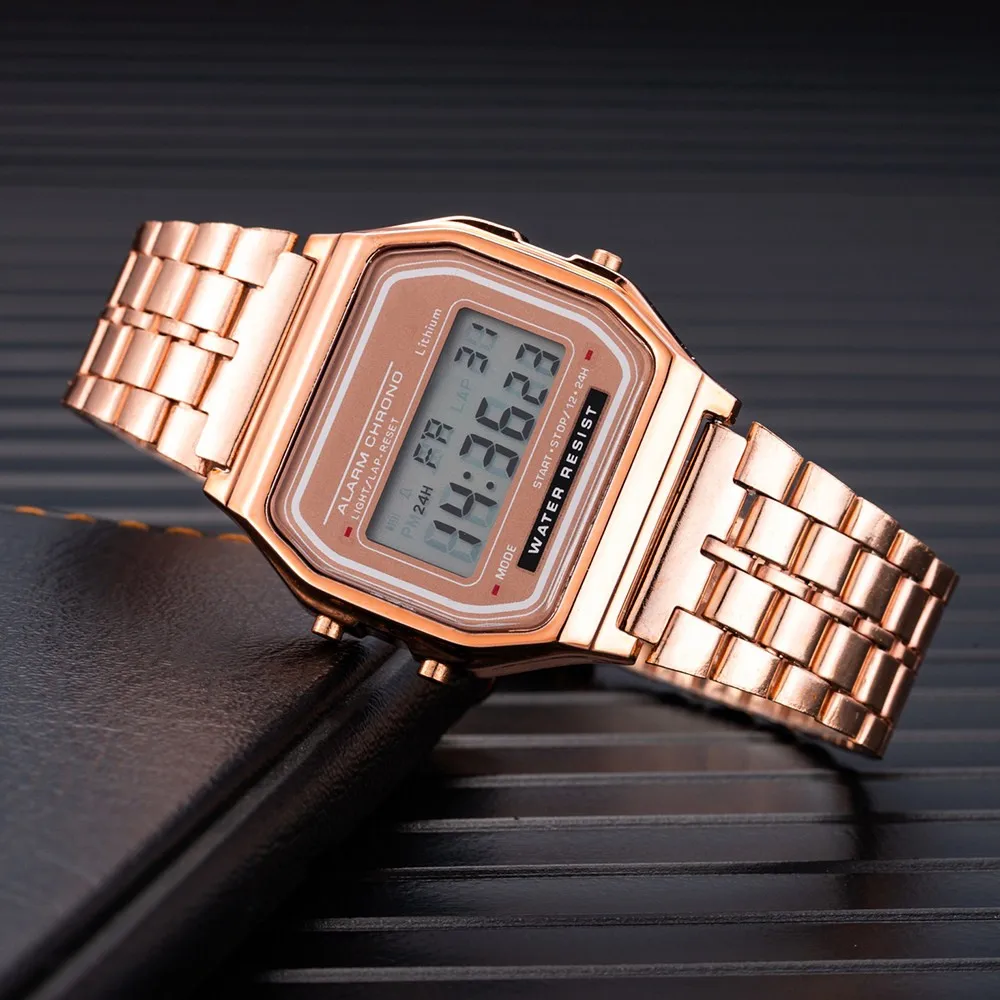 Luxury Women’s Rose Gold Silicone Watches Women Fashion LED Digital Clock Casual Ladies Electronic Watch Reloj Mujer 2022