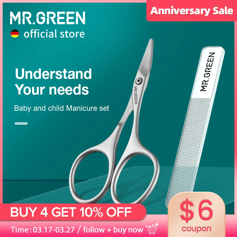 MR.GREEN Baby Safety Nail Scissors  Nail Care Clippers Cutter Newborn Baby Convenient Daily Nail File Shell Shear Manicure Tool