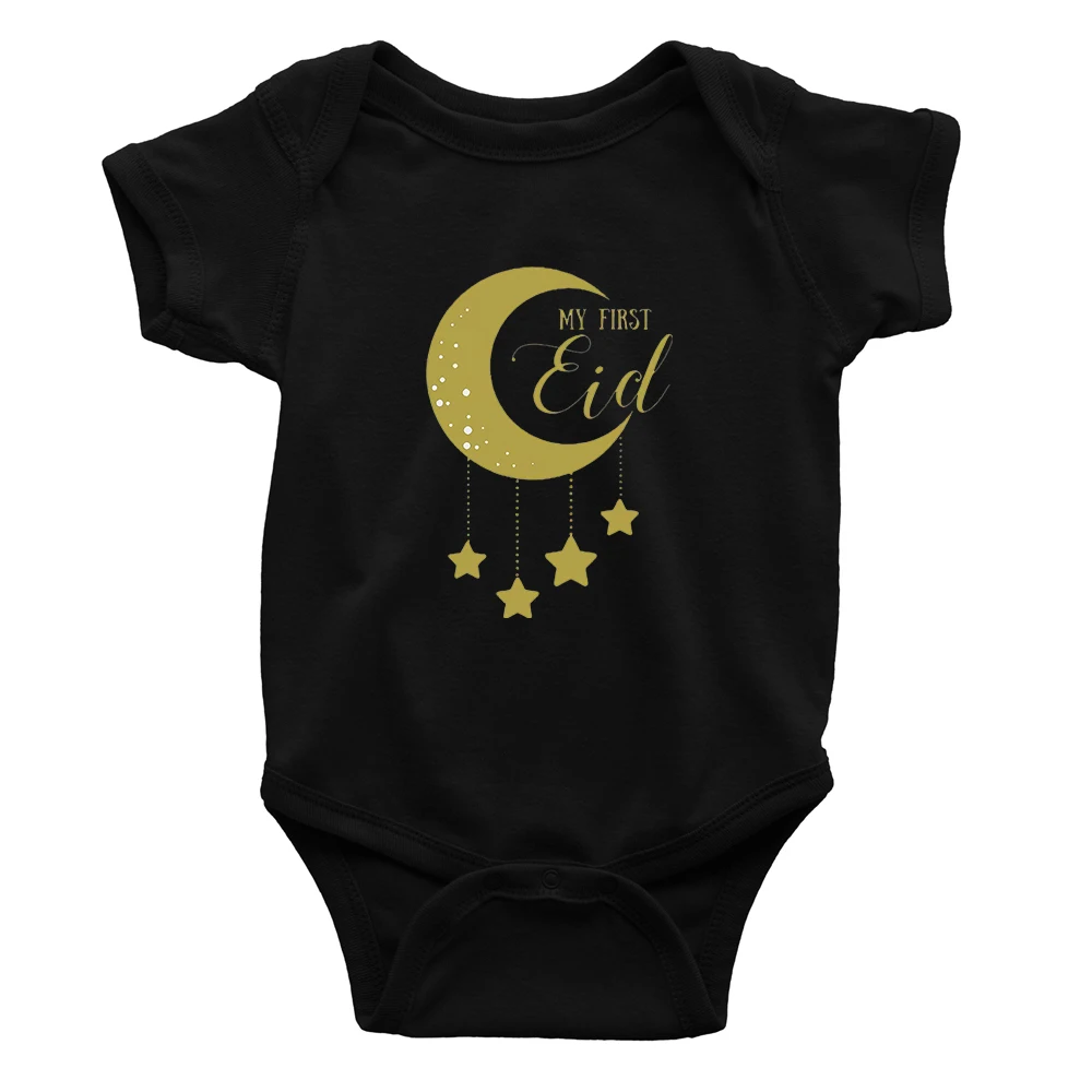 MY FIRST EID Baby Bodysuit Outfits Newborn Infant Jumpsuit Boy&Girls Simple Clothes 0-24Months