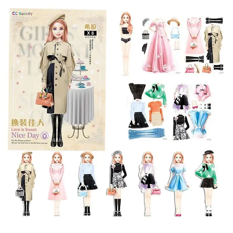 Magnet Dress Up Games Safe And Harmless Princess Dress Up Doll Set Portable Princess Dress Up Paper Doll Easy To Grip Gift For