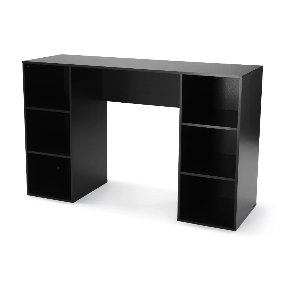 Mainstays 6-Cube Storage Computer Desk, True Black Oak office furniture  laptop table  computer desk