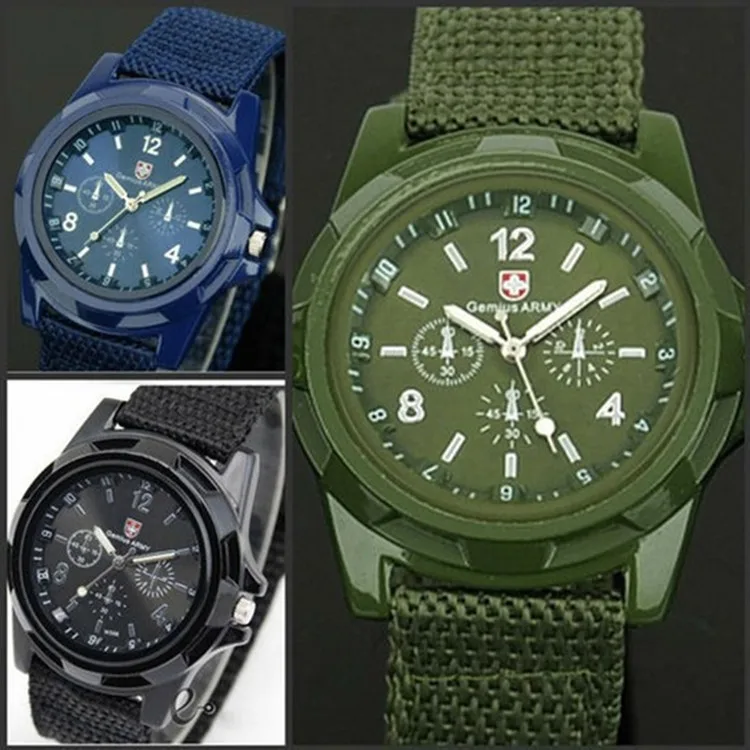 Men Army Watch Nylon Military Male Quartz Watches Fabric Canvas Strap Casual Cool Men’s Sport Round Dial Relogios Wristwatch