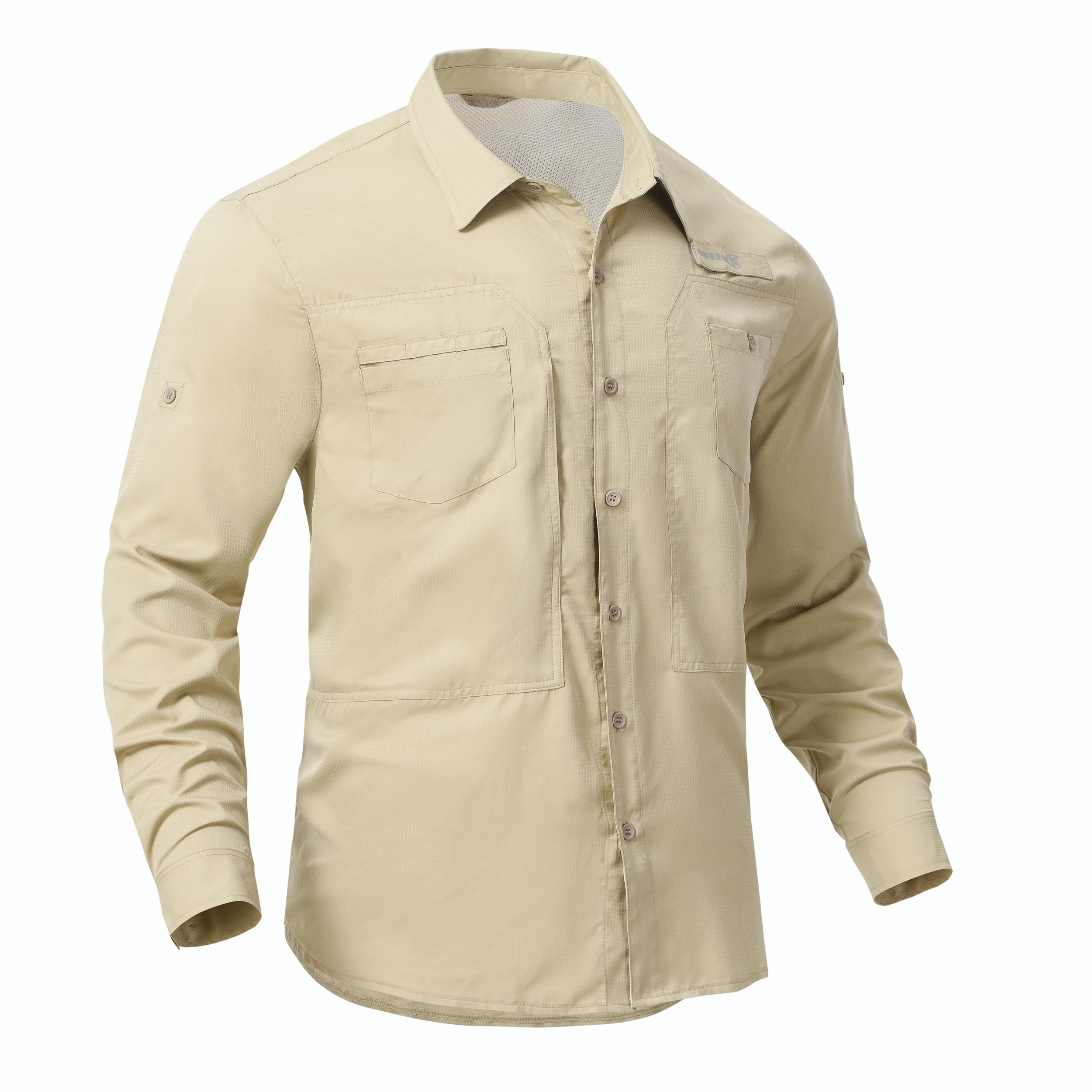 Men’s Fishing Shirts Casual Cargo Hiking Shirt Long Sleeve UPF 50+ Button Down Tactical Shirts Men’s Blouse for Working Hiking