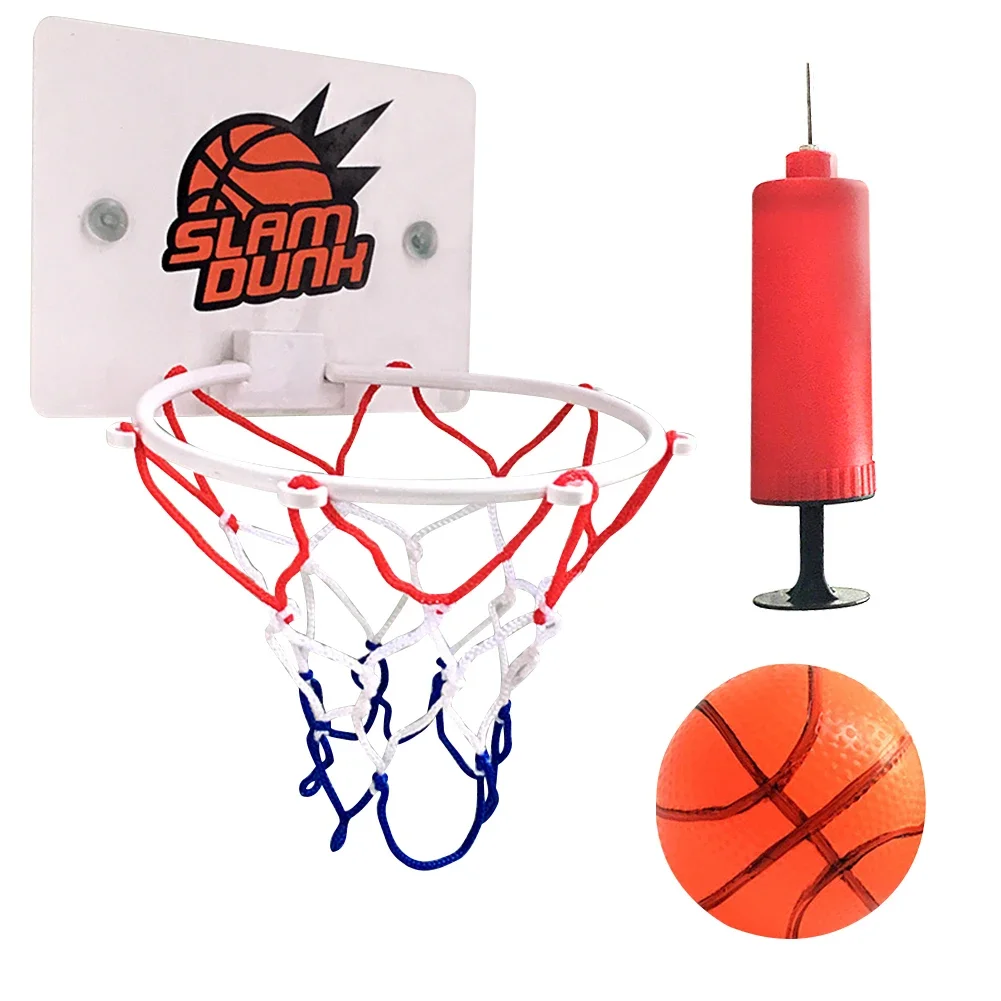 Mini Basketball Hoop Set Basketball Hoop with 1 Ball and 1 Inflatable Pump Basketball System Indoor Outdoor Play for Kids