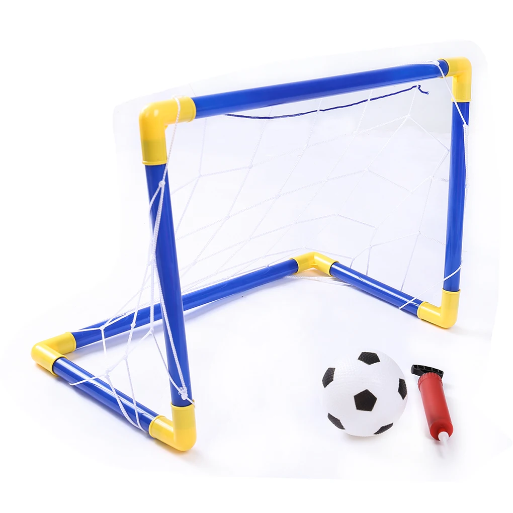 Mini Football Goal Post Net with Pump Kit Playground Kindergarten Sport Removable Training Toys Self-set Soccer Goal