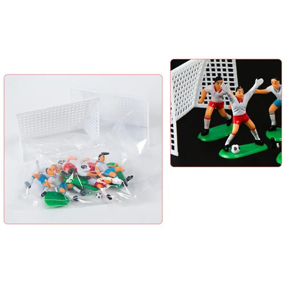 Mini Soccer Player Figures Football Goal Post Model Railway Scenery Decoration Kids Educational Toys For Office Home Decoration