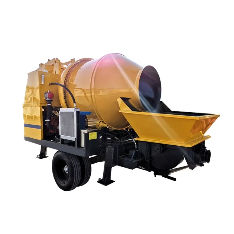 Mobile Diesel Engine Mini Small Truck Concrete Pump Machine Concrete Mixer with Pump Concrete Construction Mixer Manufacturers