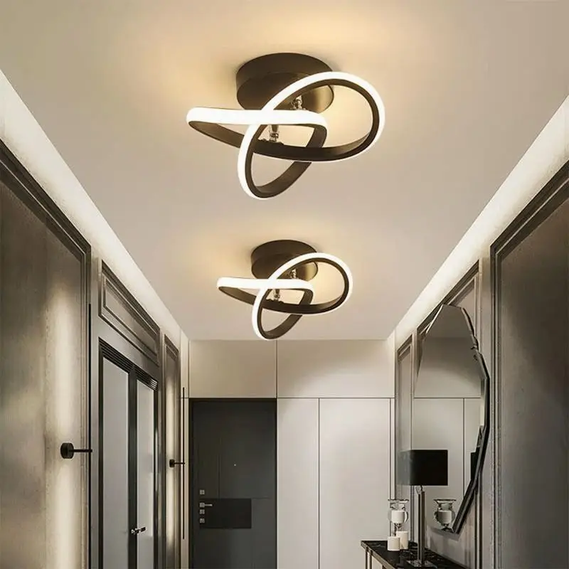 Modern LED Ceiling Light Three Colors Lamp 220V Indoor Design Ceiling Lamp Fixtures Hallway Balcony Aisle Office Lustre