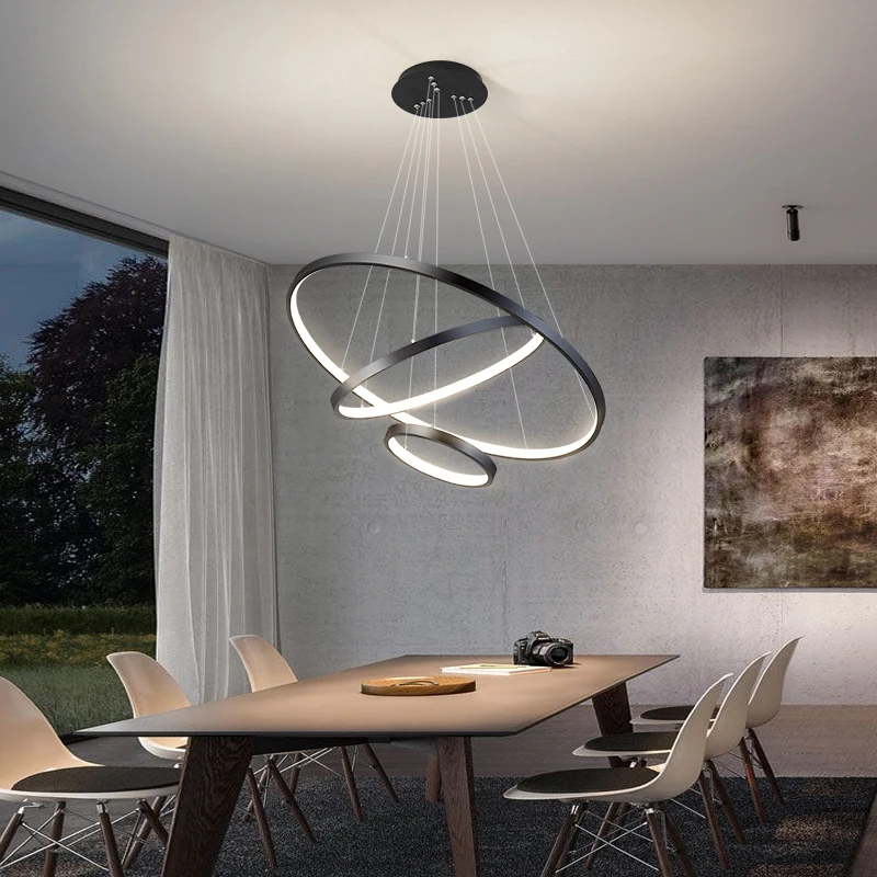 Modern Led Ceiling Chandelier For Villa Living Bedroom Dining Room Wrought Iron Chandelier Home Indoor Lighting Decorative Lamps