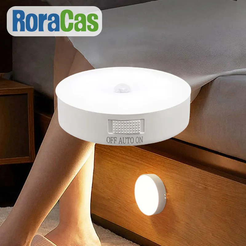 Motion Sensor Light Bedroom Night Light Room Decor USB LED Lamp Rechargeable Home Decoration Lights For Stairs Hallway Closet