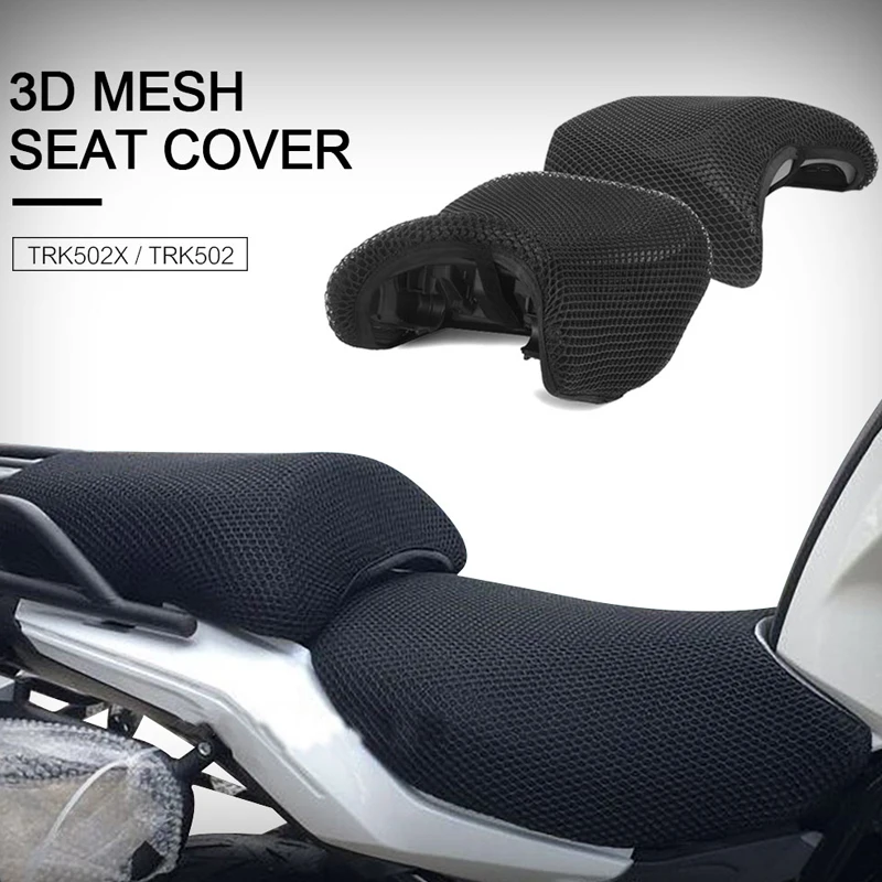 Motorcycle Accessories Anti-Slip 3D Mesh Fabric Seat Cover Breathable Waterproof Cushion For Benelli TRK502 TRK 502 TRK 502X