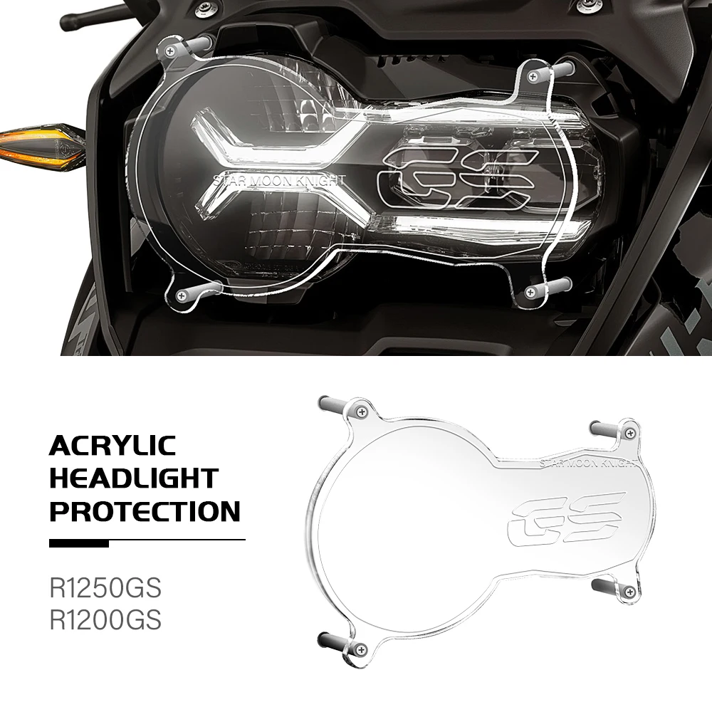 Motorcycle Acrylic Headlight Protector Light Cover Protective Guard For BMW R1200GS R1250GS R 1250 GS LC Adventure 2013 – 2023