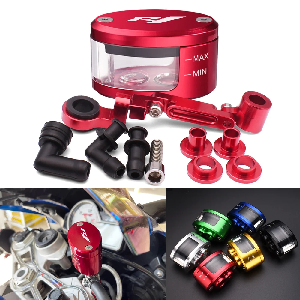 Motorcycle Brake Fluid Oil Reservoir Clutch Tank Cylinder  Cup+help bracket  For Yamaha YZF R1 YZF-R1 YZFR1 yzfr1 R1s