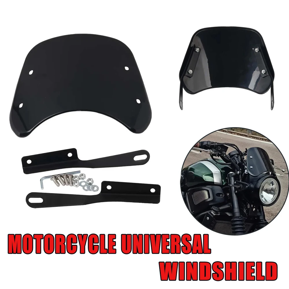 Motorcycle Universal Windshield Wind Deflector Windscreen Fairing For Triumph Harley Honda Yamaha Kawasaki Suzuki Cafe Racer