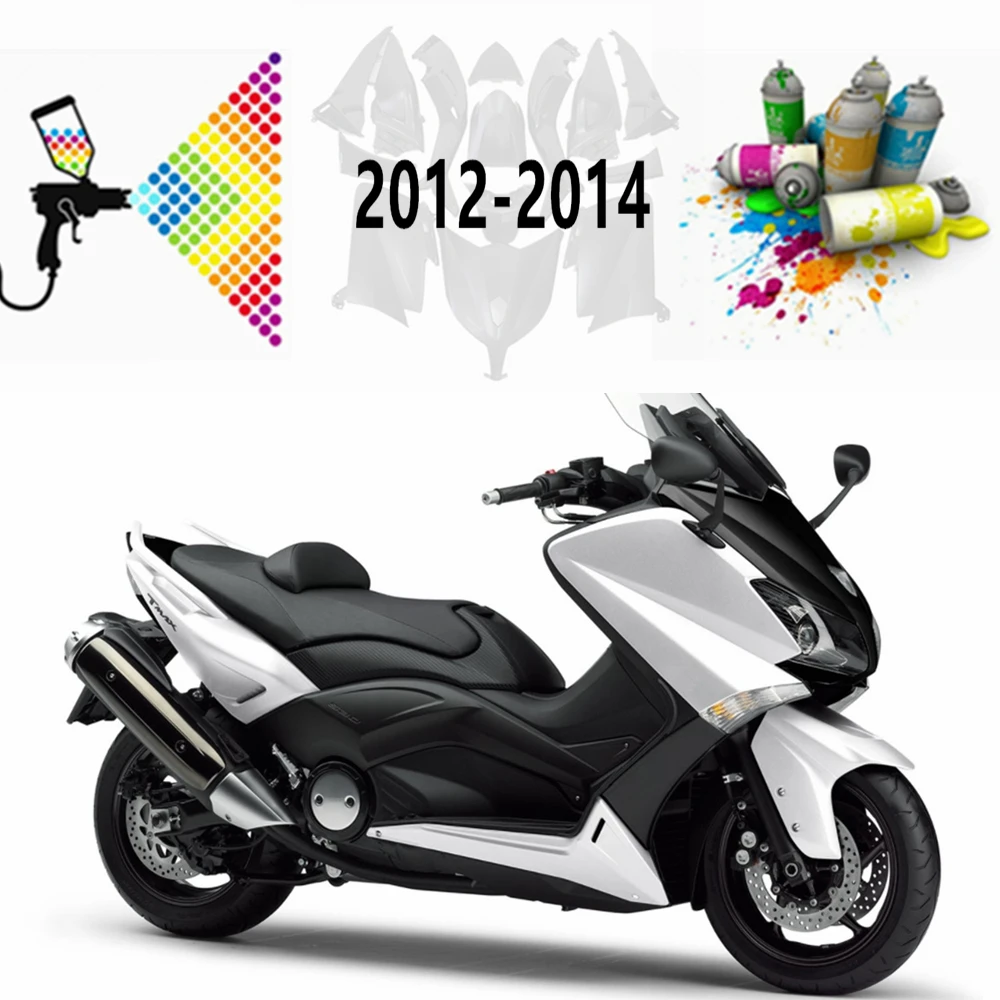 Motorcycle for TMAX530 2012-2013-2014 Full Fairing Kit Bodywork Injection Cowling Bright White Black Double Color Matching