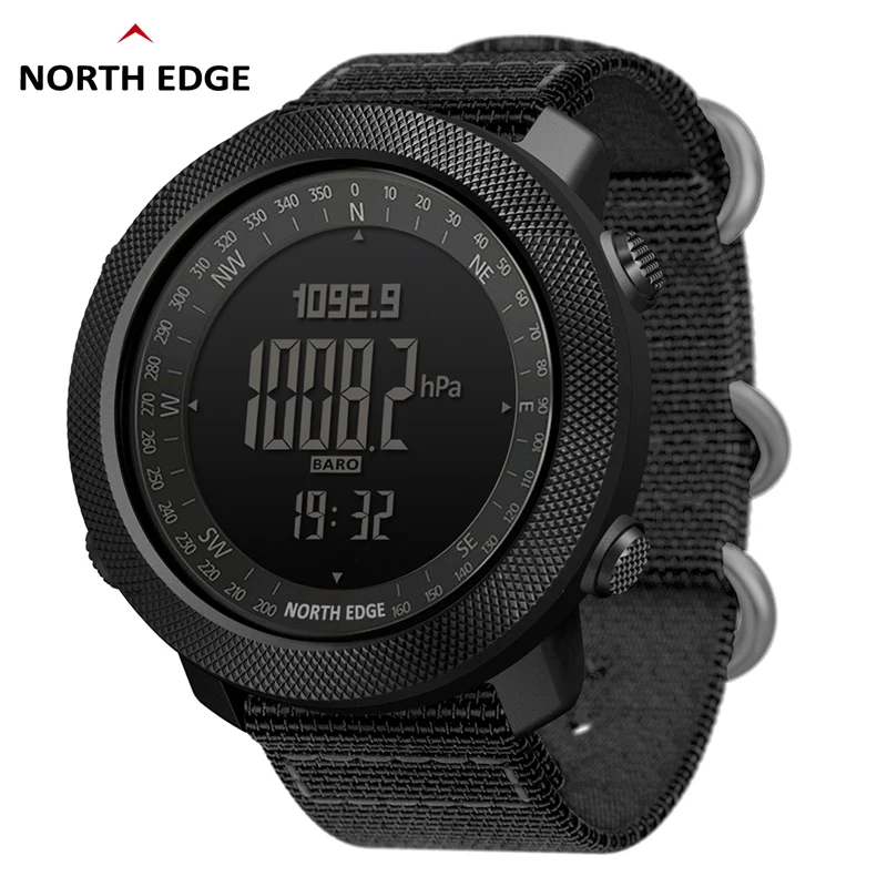 NORTH EDGE Men’s sport Digital watch Running Swimming Military Army watches Altimeter Barometer Compass waterproof 50m Wristband