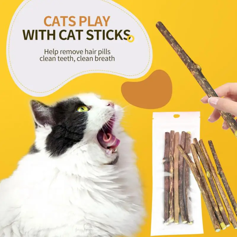 Natural Catnip Pet Cat Molar Toothpaste Stick Pet Cat Kitten Chew Toys Stick Fruit Matatabi Cat Snacks Sticks Pet Cleaning Teeth