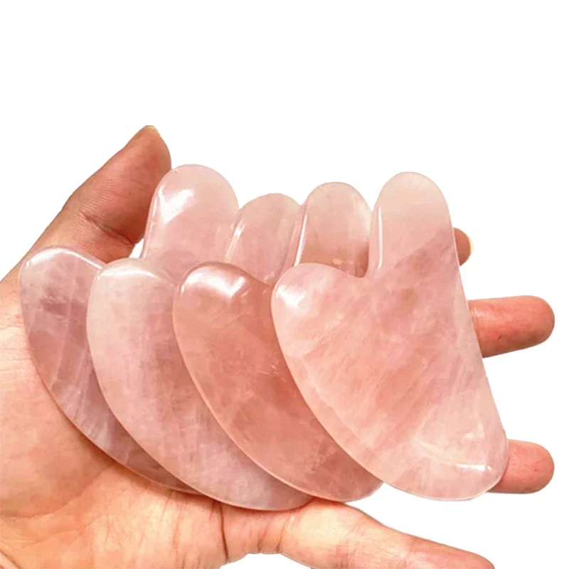 Natural Rose Jade Gua Sha Board Gouache Scraper Face Lift Massager Face Relax Sliming Beauty Eye Neck Thin Lift Massage Tool